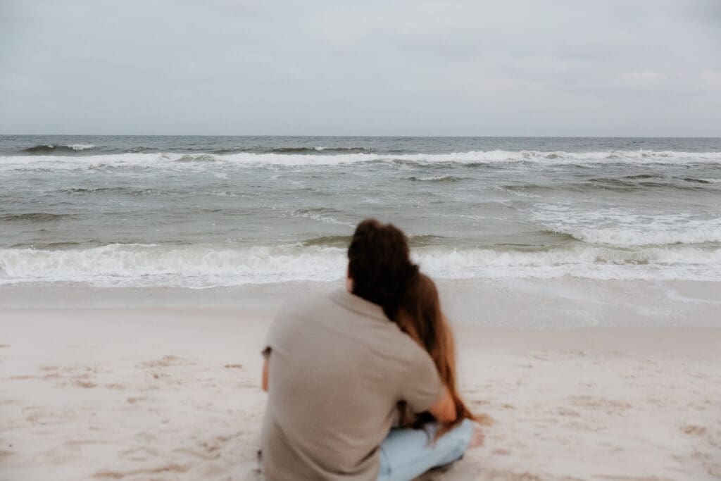Photograph of couples portraits on Orange Beach in Orange Beach, Alabama.