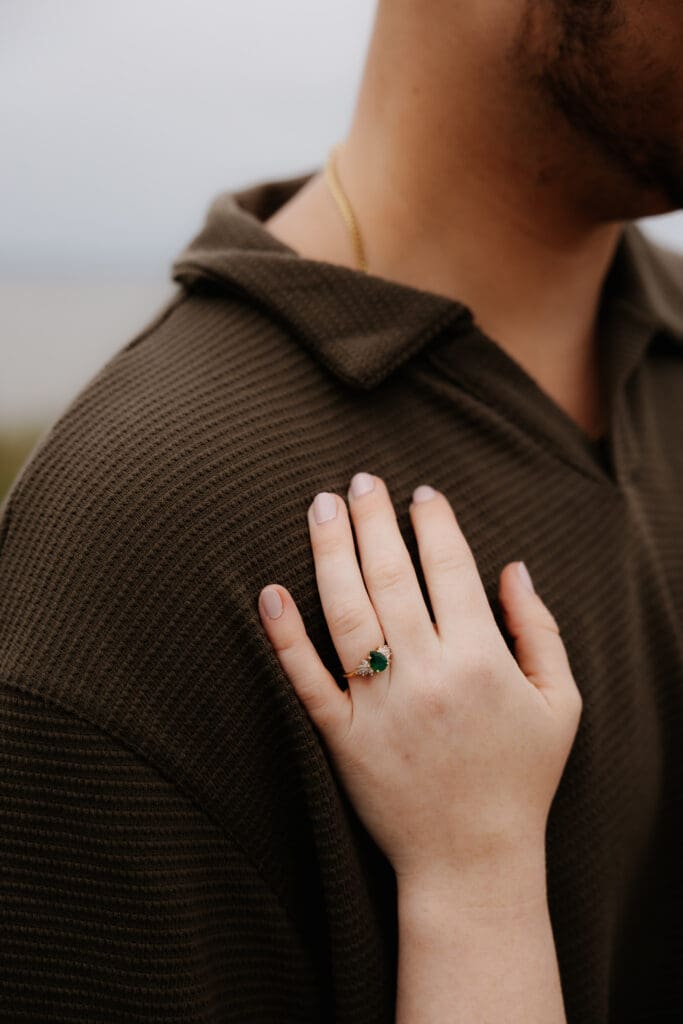 Photograph of engagement portraits at Park Point in Duluth, Minnesota.