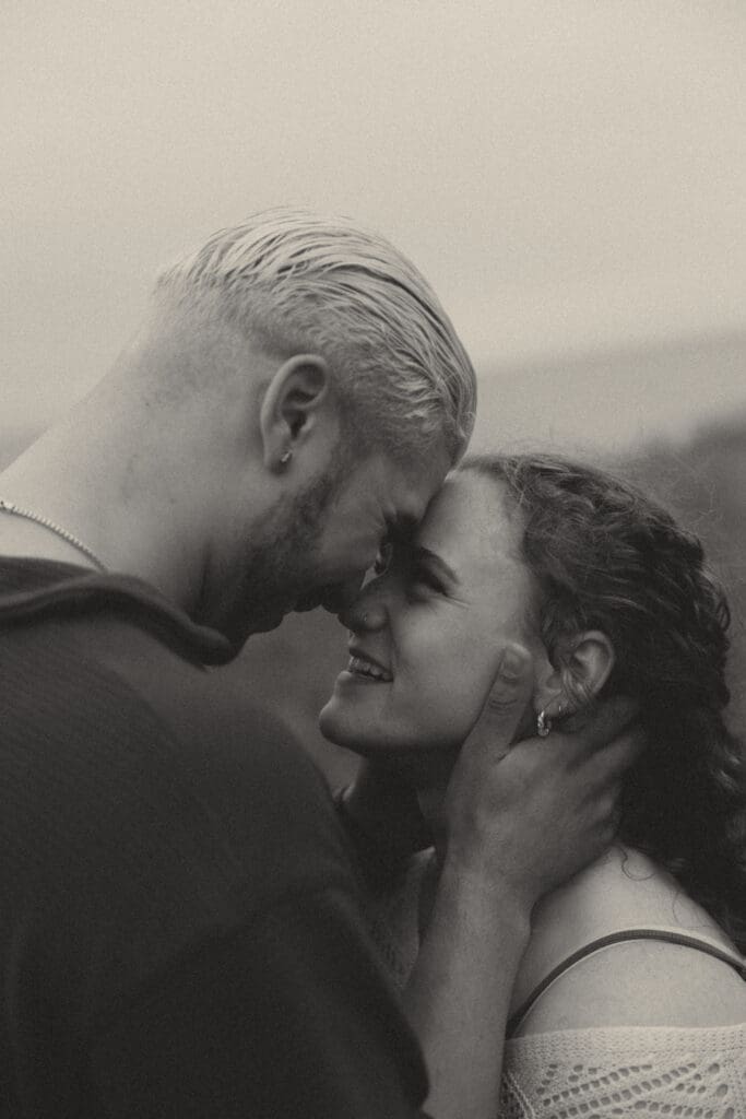 Photograph of engagement portraits at Park Point in Duluth, Minnesota.