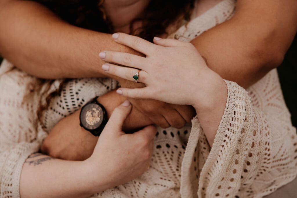 Photograph of engagement portraits at Park Point in Duluth, Minnesota.