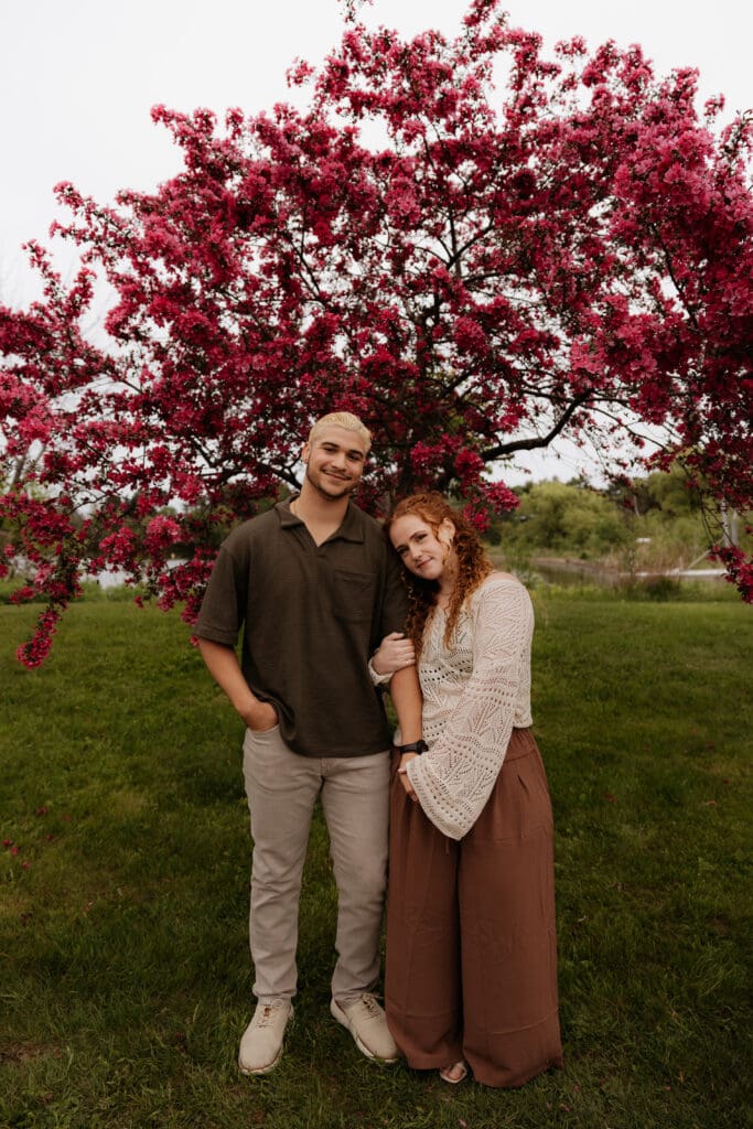 Photograph of engagement portraits at Park Point in Duluth, Minnesota.