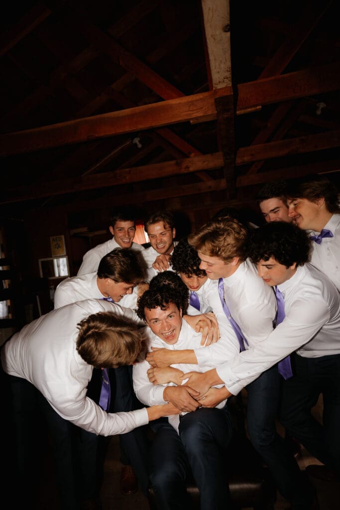 Photograph of a wedding at Bethany Bible Camp in Bemidji, Minnesota. 