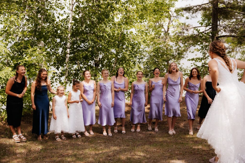 Photograph of a wedding at Bethany Bible Camp in Bemidji, Minnesota. 