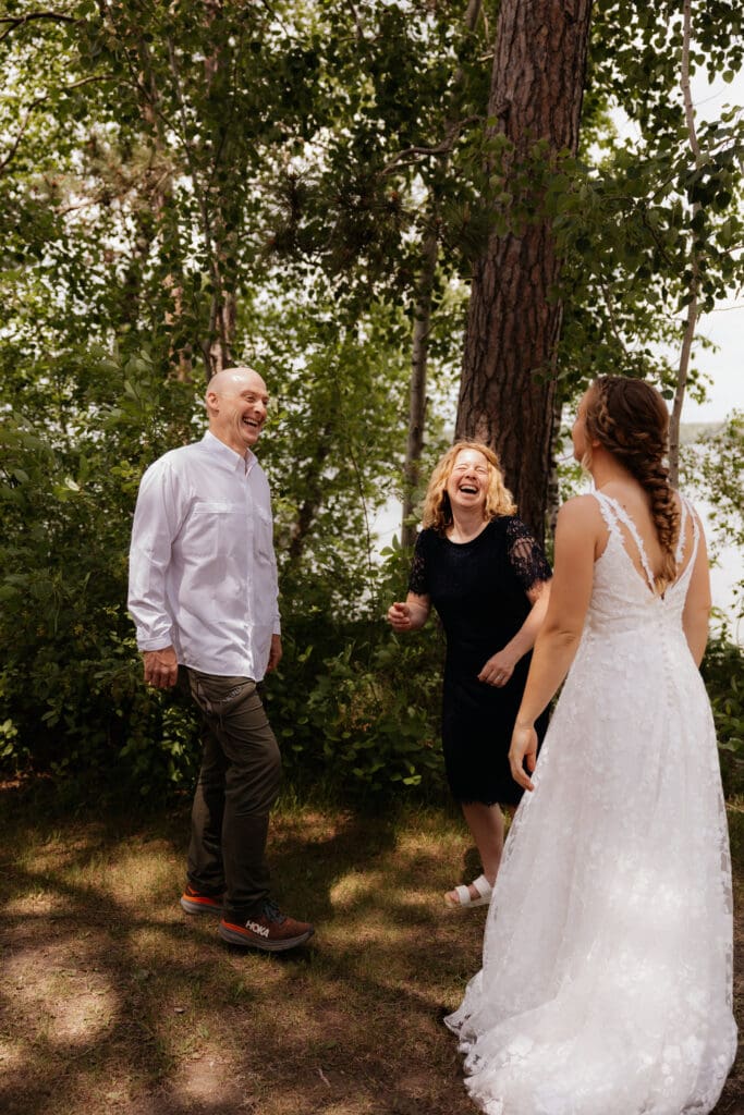 Photograph of a wedding at Bethany Bible Camp in Bemidji, Minnesota. 