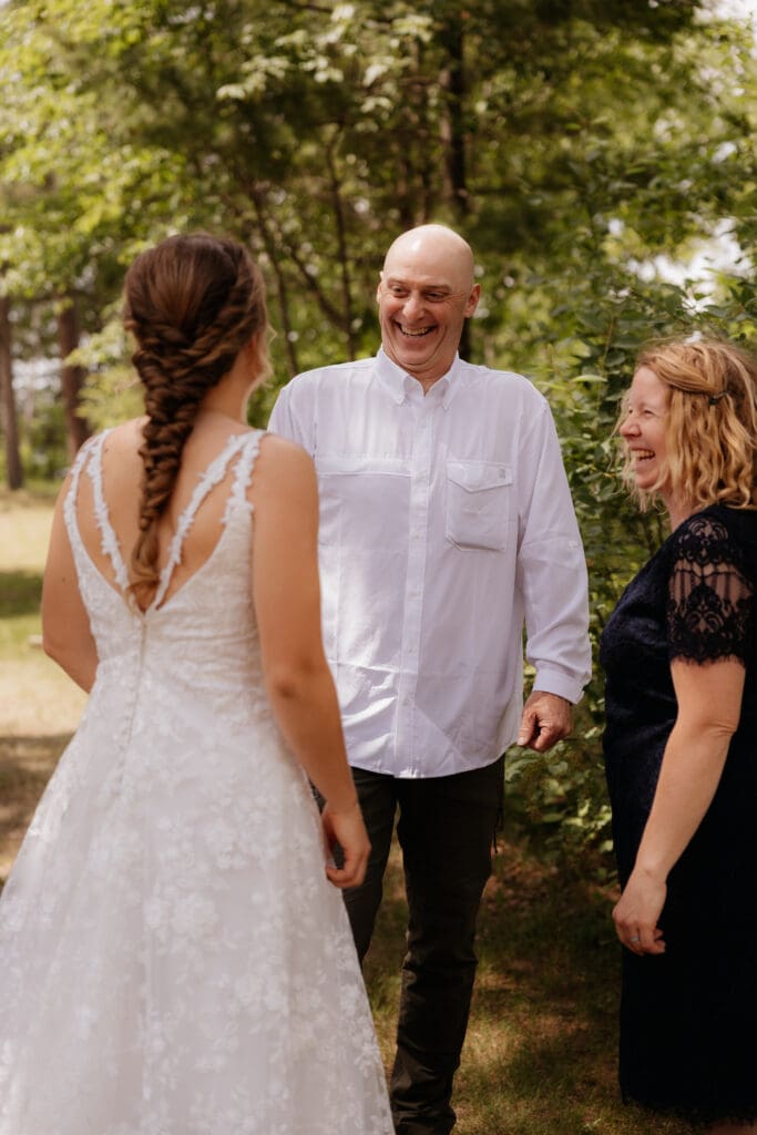 Photograph of a wedding at Bethany Bible Camp in Bemidji, Minnesota. 