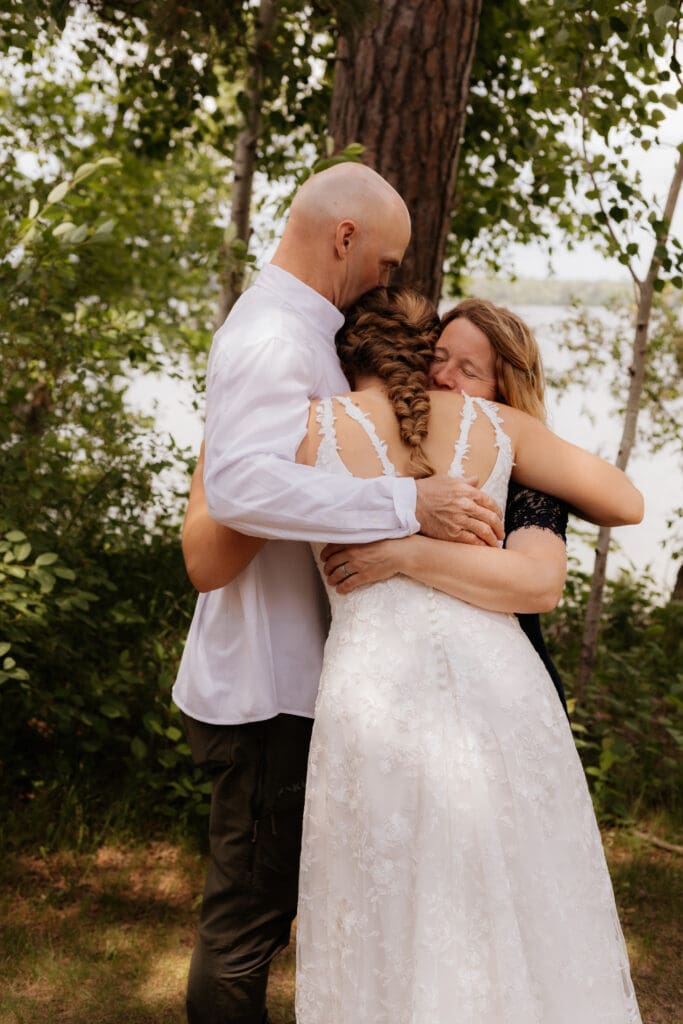 Photograph of a wedding at Bethany Bible Camp in Bemidji, Minnesota. 