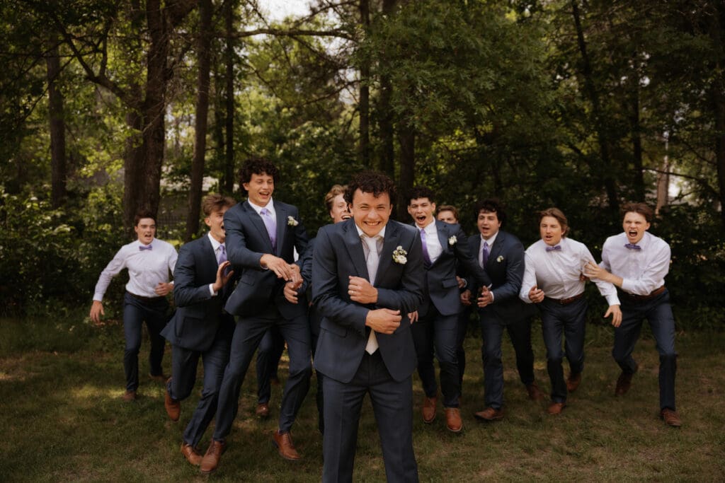 Photograph of a wedding at Bethany Bible Camp in Bemidji, Minnesota. 
