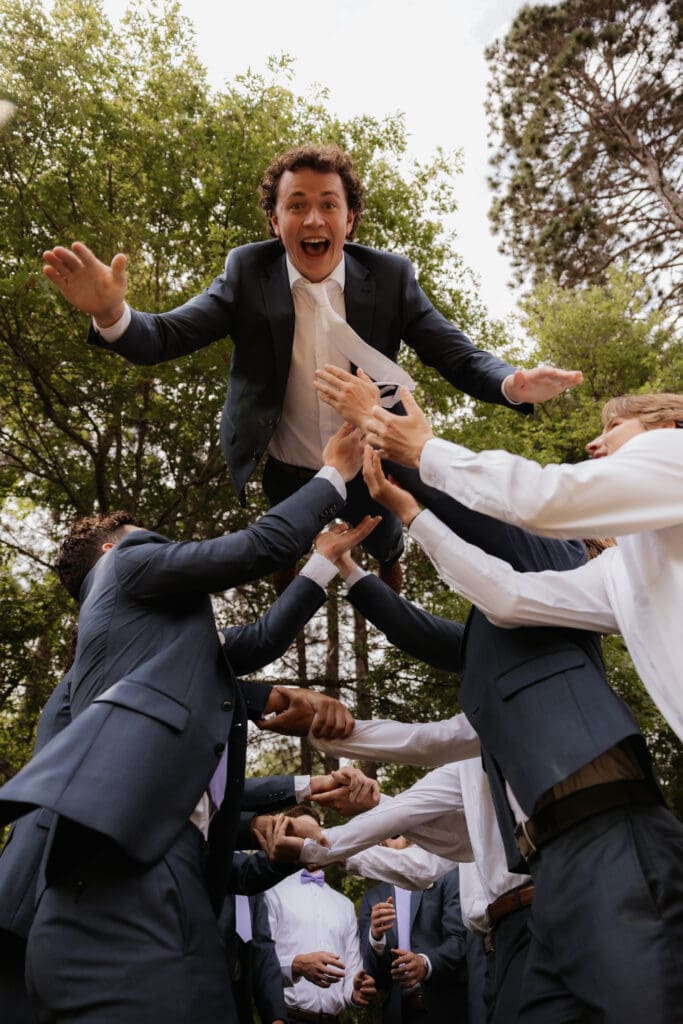 Photograph of a wedding at Bethany Bible Camp in Bemidji, Minnesota. 