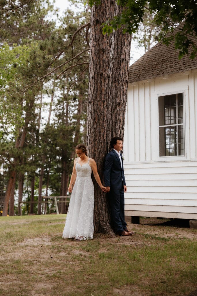 Photograph of a wedding at Bethany Bible Camp in Bemidji, Minnesota. 