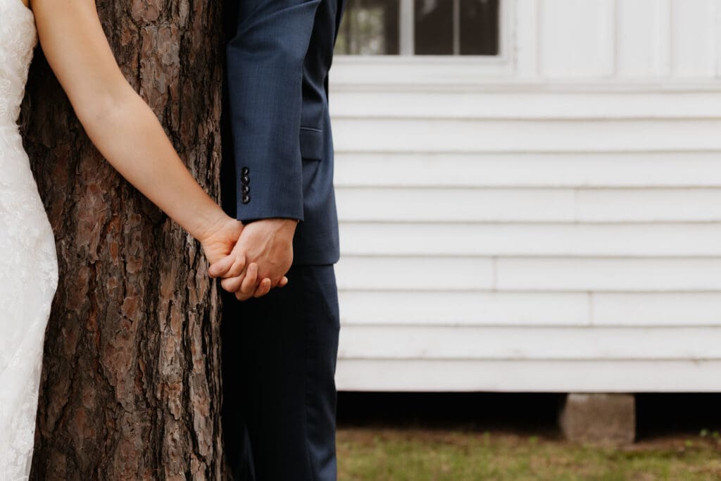 Photograph of a wedding at Bethany Bible Camp in Bemidji, Minnesota. 