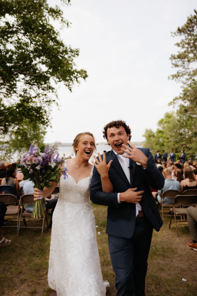 Photograph of a wedding at Bethany Bible Camp in Bemidji, Minnesota. 