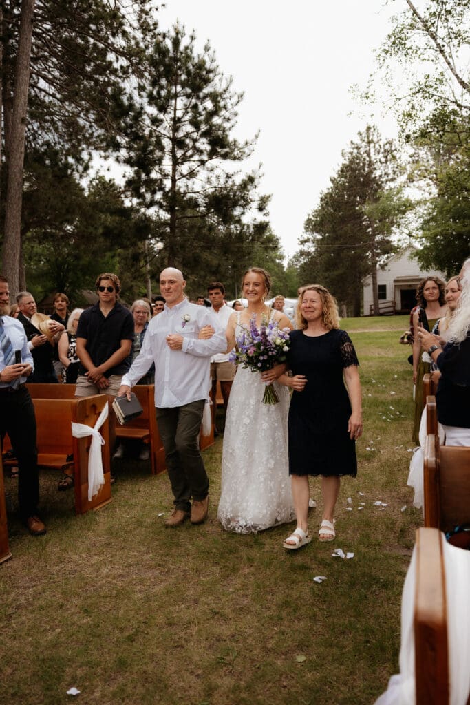 Photograph of a wedding at Bethany Bible Camp in Bemidji, Minnesota. 