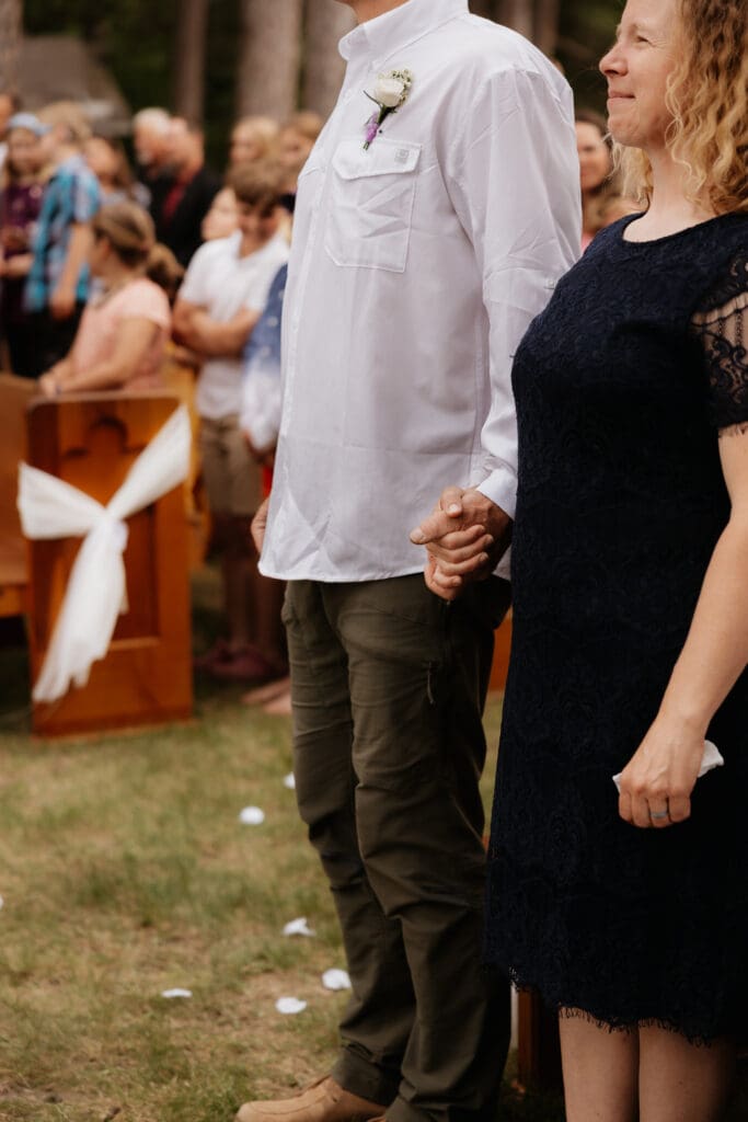 Photograph of a wedding at Bethany Bible Camp in Bemidji, Minnesota. 