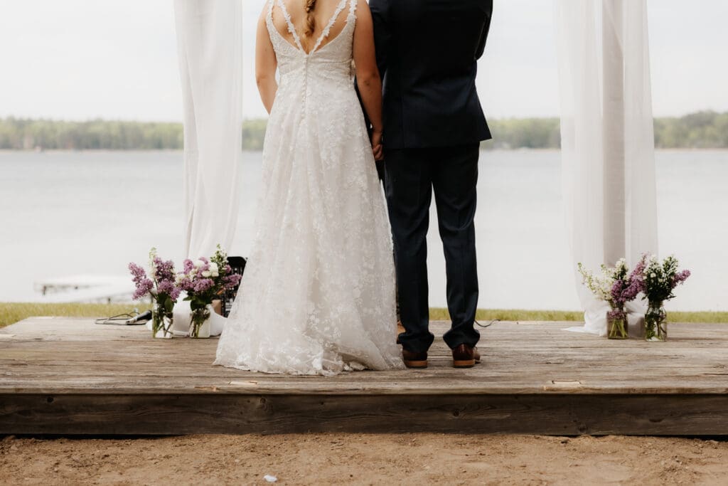 Photograph of a wedding at Bethany Bible Camp in Bemidji, Minnesota. 
