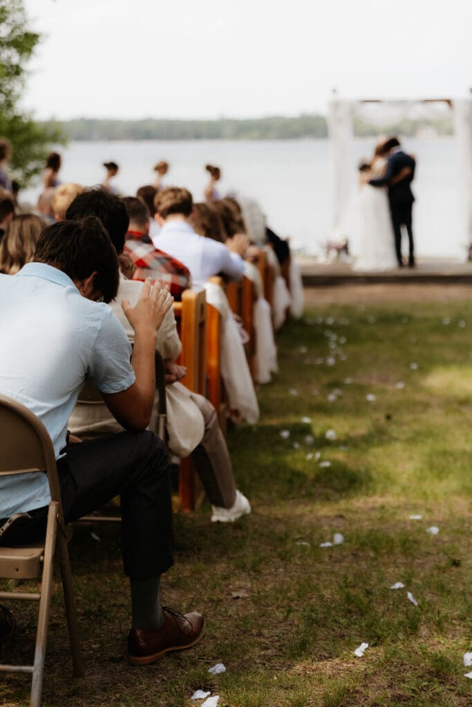 Photograph of a wedding at Bethany Bible Camp in Bemidji, Minnesota. 