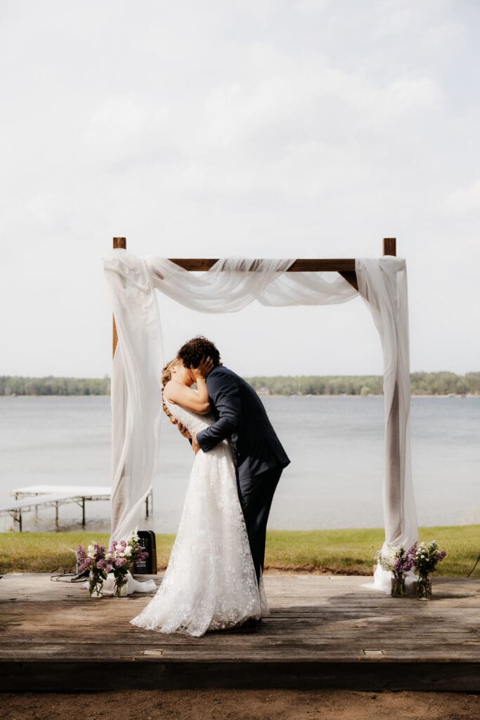 Photograph of a wedding at Bethany Bible Camp in Bemidji, Minnesota. 