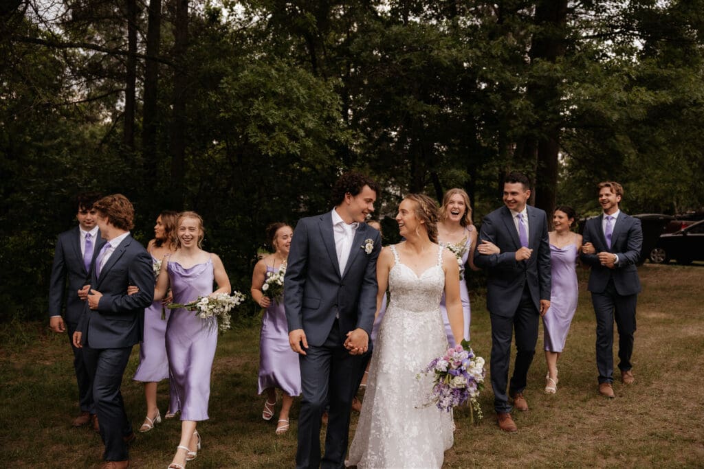 Photograph of a wedding at Bethany Bible Camp in Bemidji, Minnesota. 