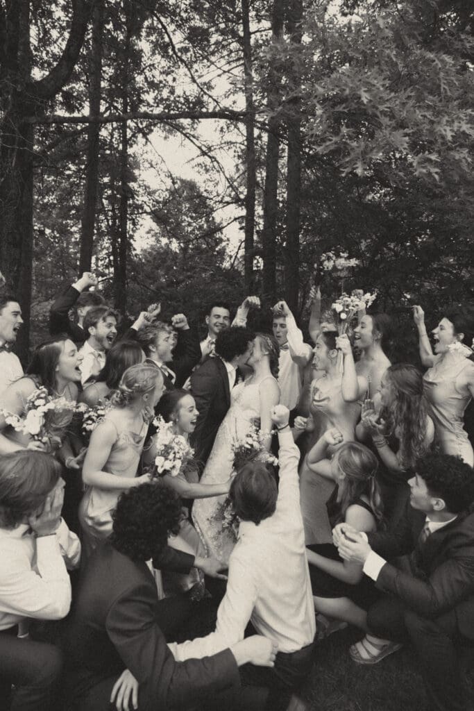 Photograph of a wedding at Bethany Bible Camp in Bemidji, Minnesota. 