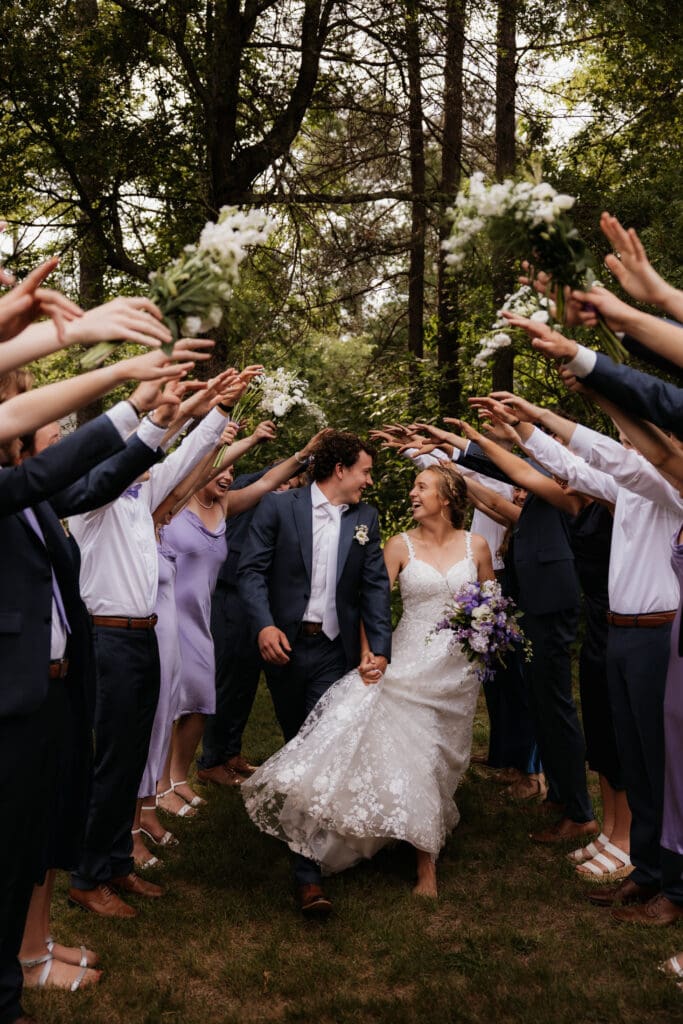 Photograph of a wedding at Bethany Bible Camp in Bemidji, Minnesota. 