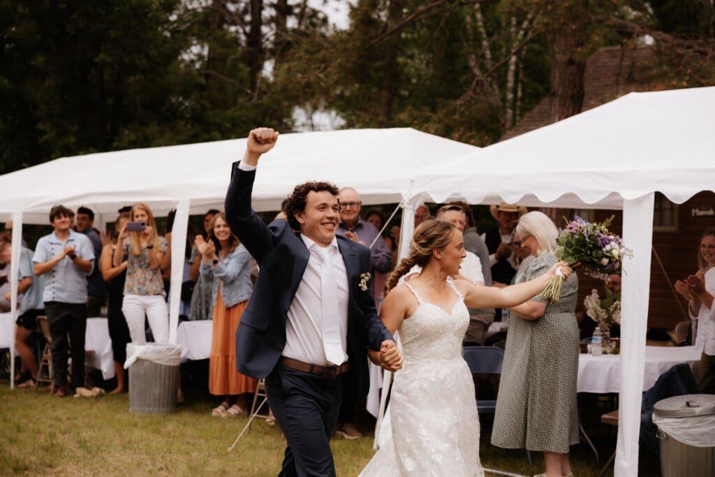 Photograph of a wedding at Bethany Bible Camp in Bemidji, Minnesota. 