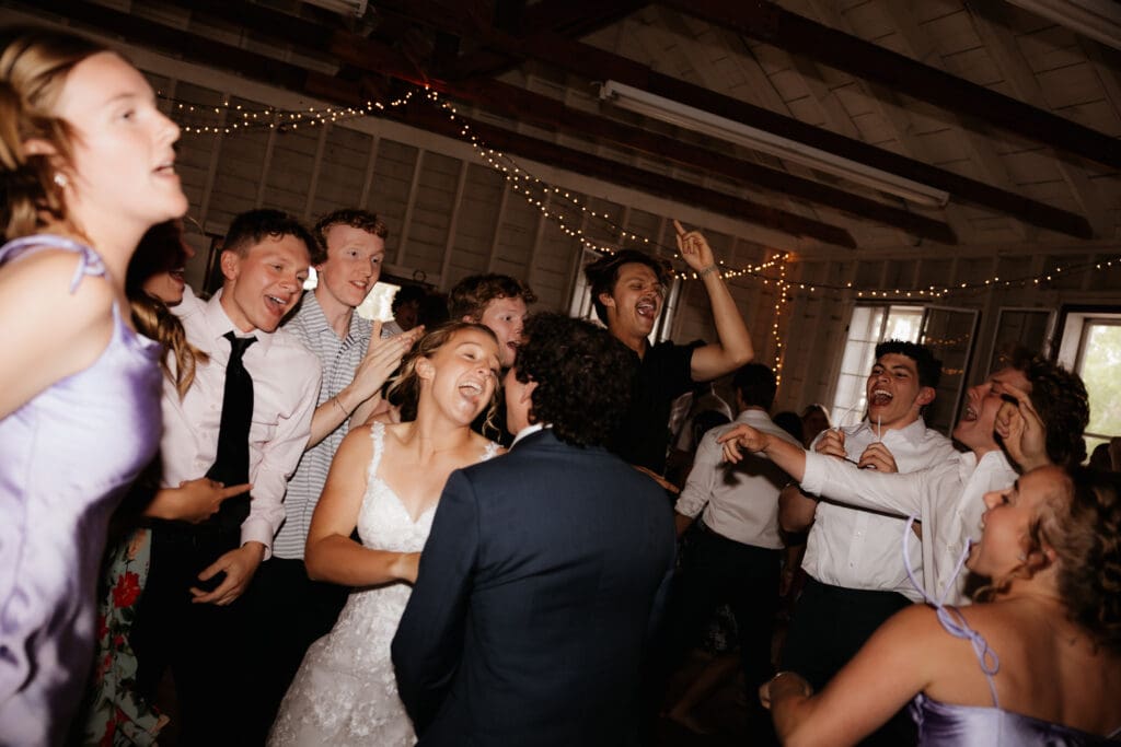Photograph of a wedding at Bethany Bible Camp in Bemidji, Minnesota. 