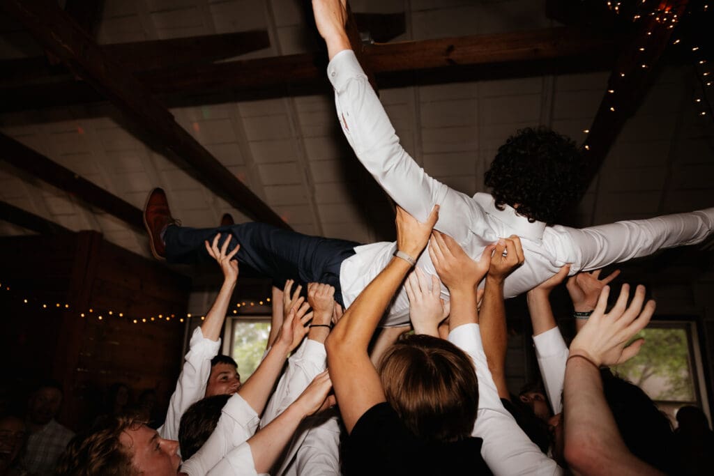 Photograph of a wedding at Bethany Bible Camp in Bemidji, Minnesota. 