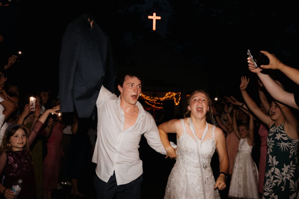 Photograph of a wedding at Bethany Bible Camp in Bemidji, Minnesota. 