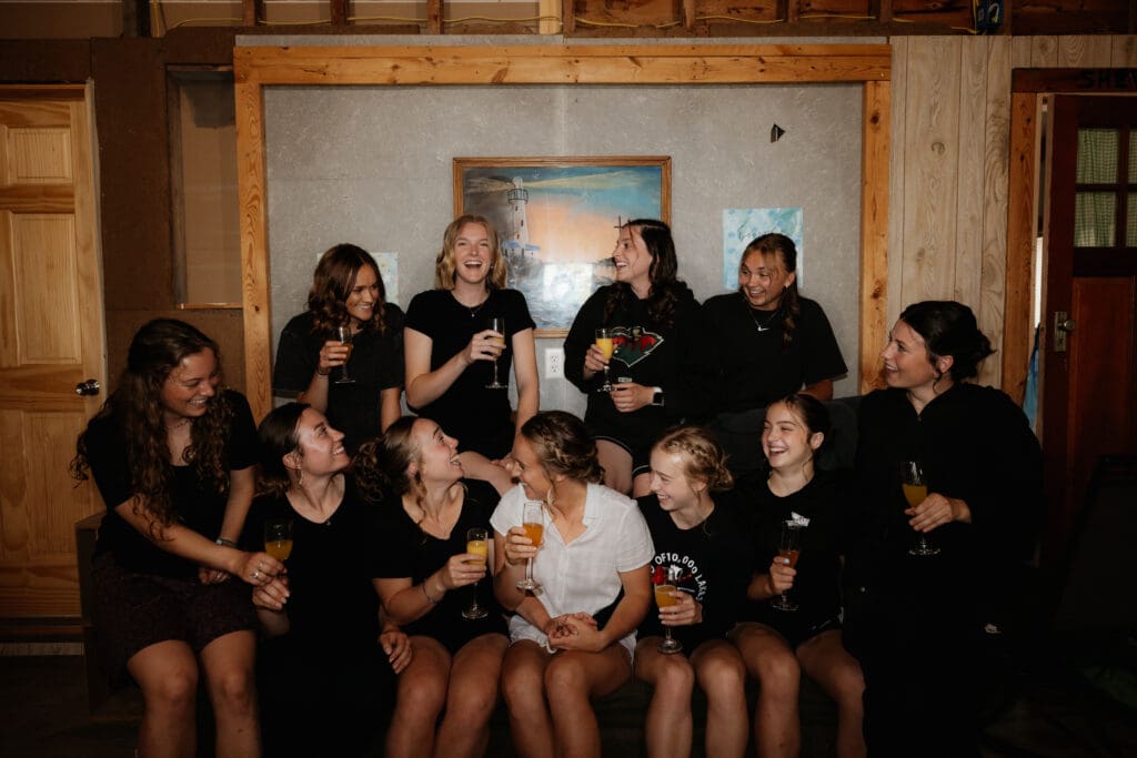 Photograph of a wedding at Bethany Bible Camp in Bemidji, Minnesota. 