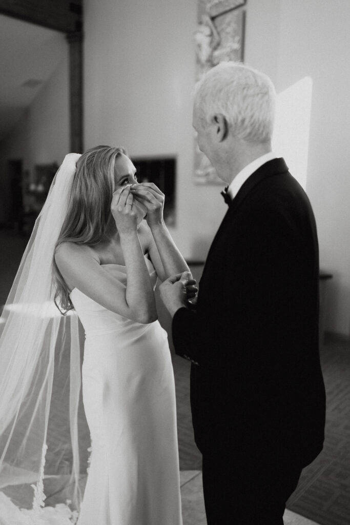 Photograph of a winter wedding at the Tenstrike Community Church in Bemidji, Minnesota by Minnesota wedding photographer and videographer, Alyssa Thompson Media.