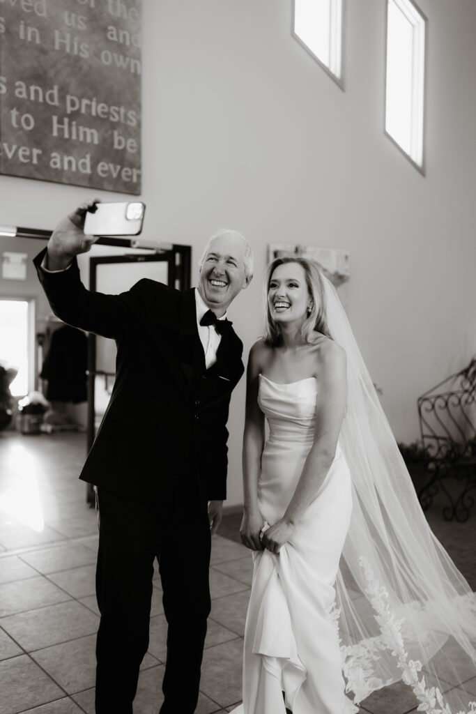 Photograph of a winter wedding at the Tenstrike Community Church in Bemidji, Minnesota by Minnesota wedding photographer and videographer, Alyssa Thompson Media.