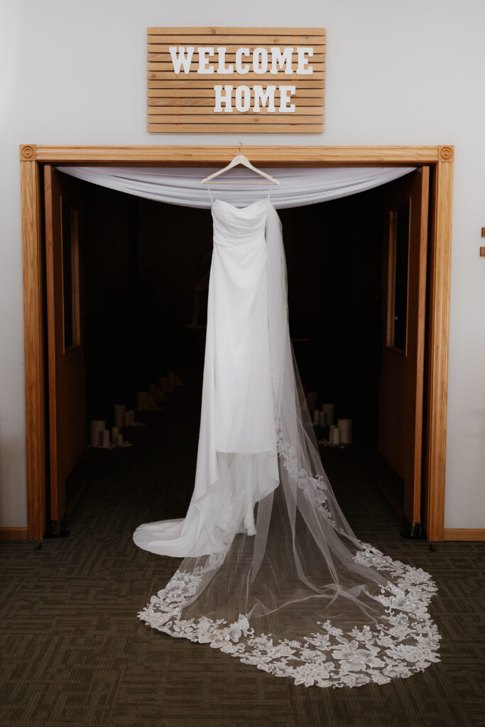 Photograph of a winter wedding at the Tenstrike Community Church in Bemidji, Minnesota by Minnesota wedding photographer and videographer, Alyssa Thompson Media.
