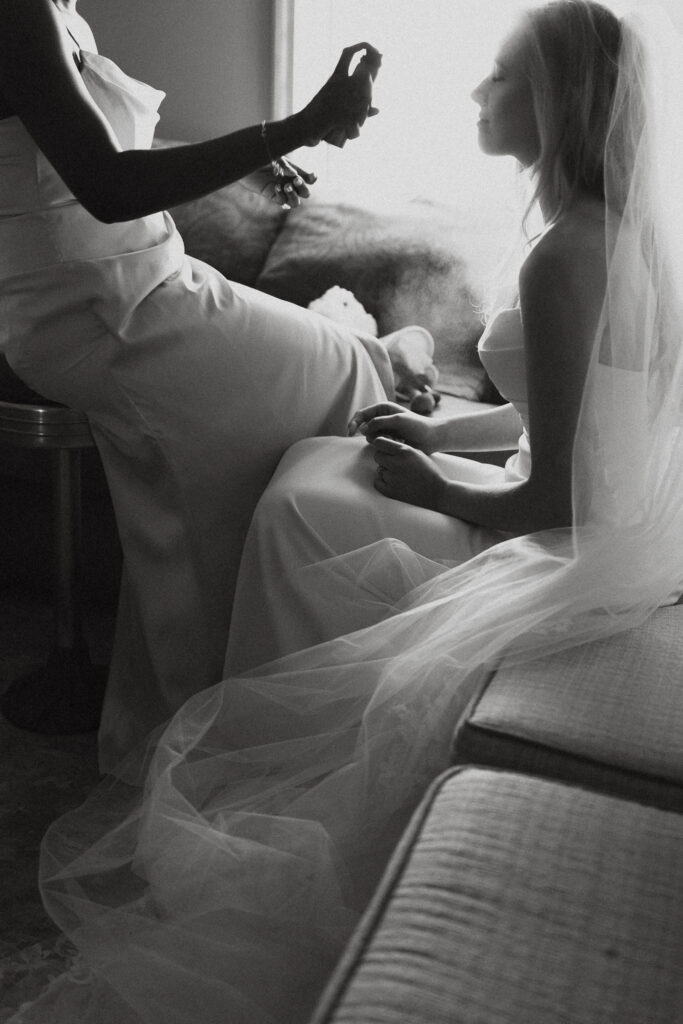 Photograph of a winter wedding at the Tenstrike Community Church in Bemidji, Minnesota by Minnesota wedding photographer and videographer, Alyssa Thompson Media.