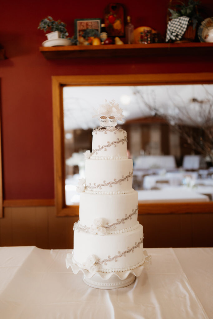 Photograph of a winter wedding at the Tenstrike Community Church in Bemidji, Minnesota by Minnesota wedding photographer and videographer, Alyssa Thompson Media.