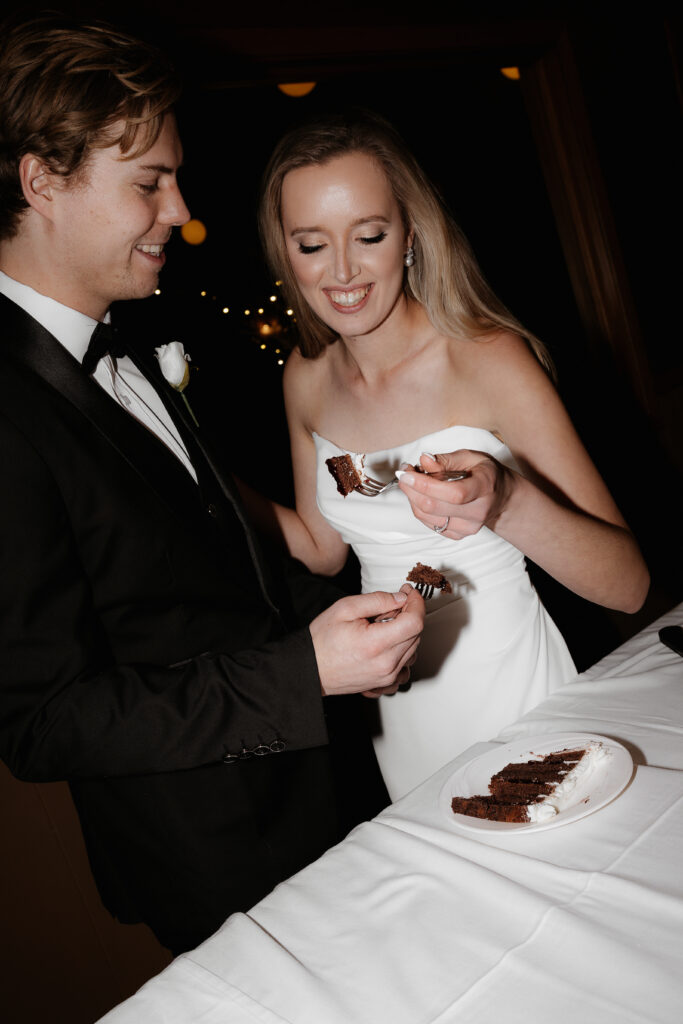 Photograph of a winter wedding at the Tenstrike Community Church in Bemidji, Minnesota by Minnesota wedding photographer and videographer, Alyssa Thompson Media.