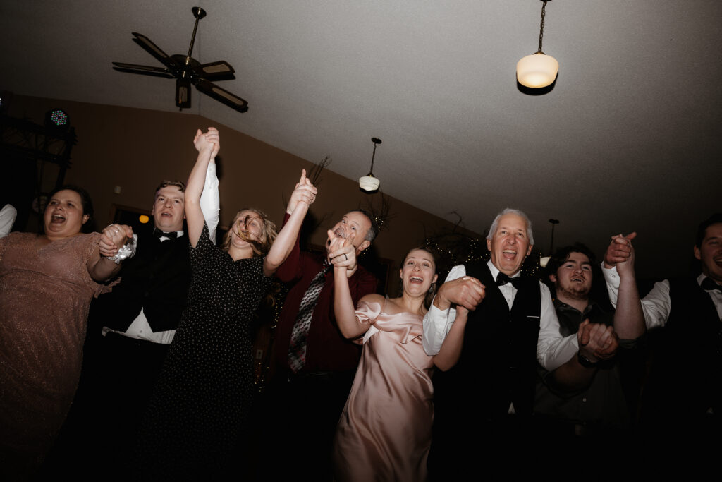 Photograph of a winter wedding at the Tenstrike Community Church in Bemidji, Minnesota by Minnesota wedding photographer and videographer, Alyssa Thompson Media.
