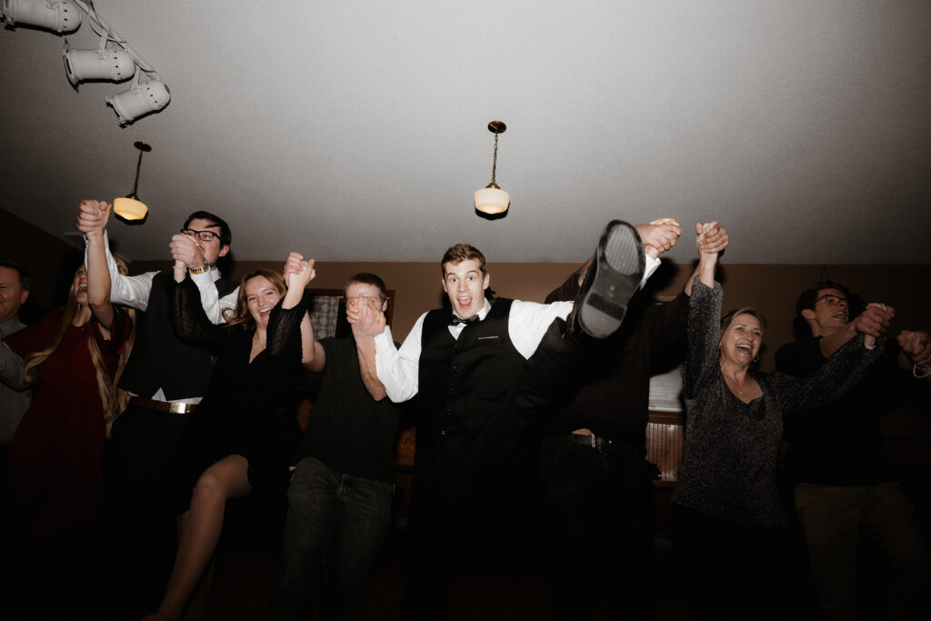 Photograph of a winter wedding at the Tenstrike Community Church in Bemidji, Minnesota by Minnesota wedding photographer and videographer, Alyssa Thompson Media.